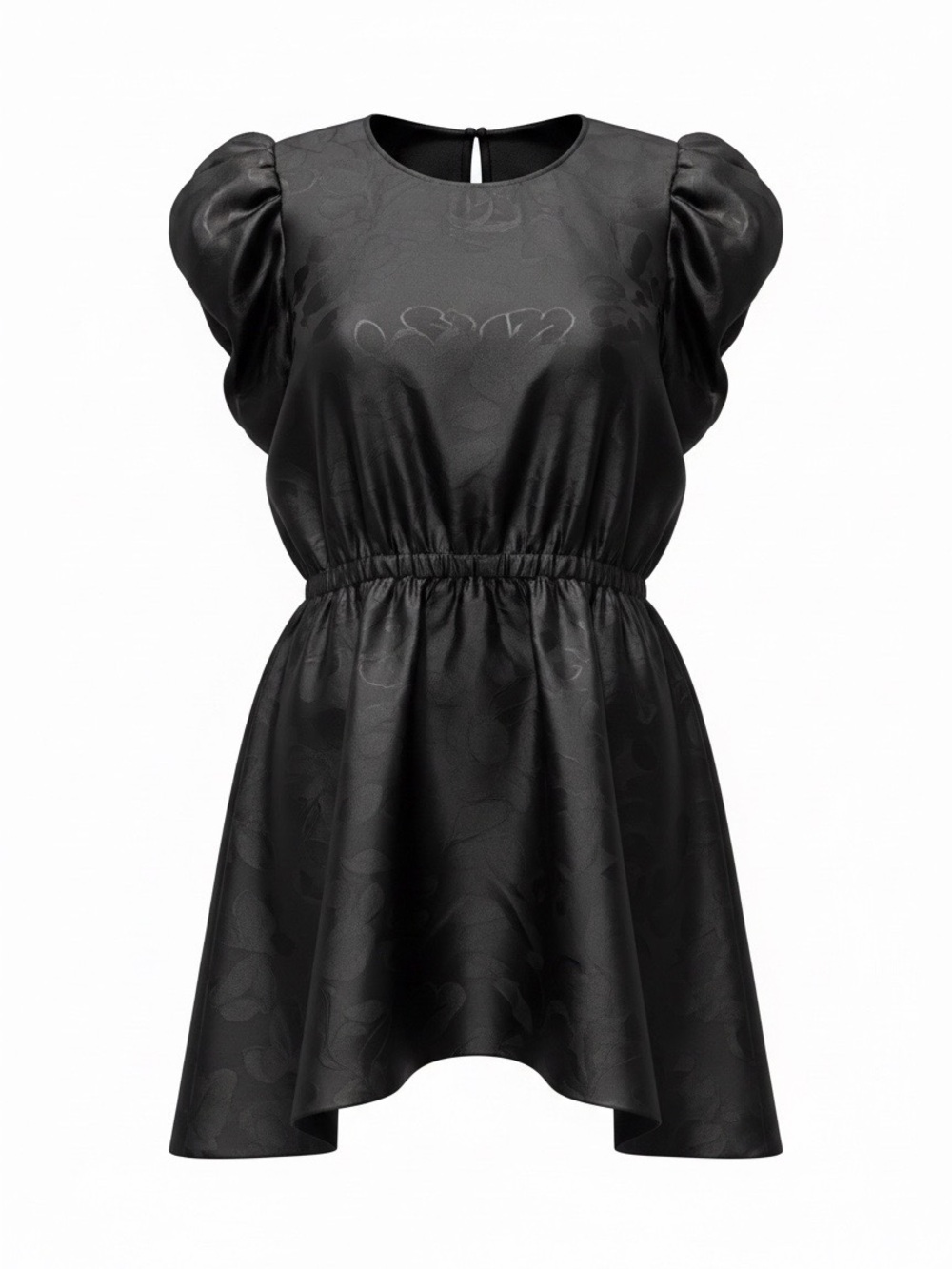 kate spade Black Puff-Sleeve Fit & Flare Mini Dress